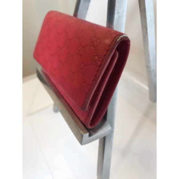 Vintage GUCCI Key Holder, Red with Gold, Micro GG Key & Card case, Guccissima - Picture 5 of 15